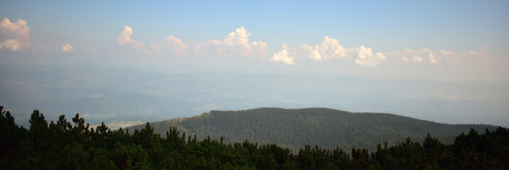 Landscape nature scenery from the mountains in summer.