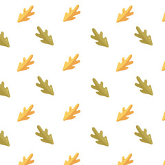 Seamless pattern with colorfull oak leaves. Autumn pattern in modern flat style.