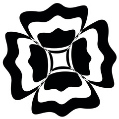 black and white flower