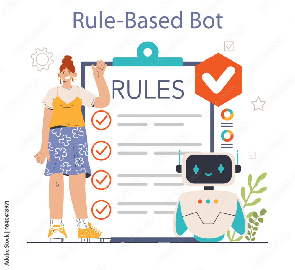 Sticker rule-based chatbot. online communication with artificial intelligence