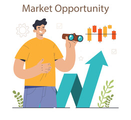 New markets research set. Business development in a new targeted