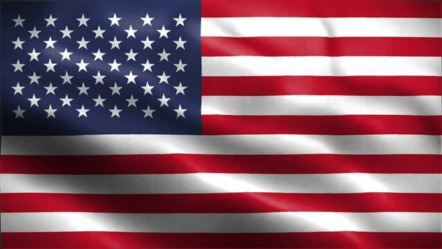 USA Flag Waving Animation Video Background 4K