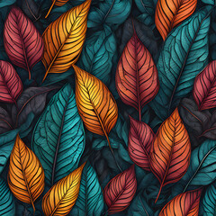 Dark Geometric Leaf Pattern in Ultra HD