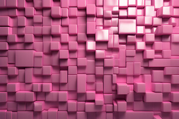 abstract background with cubes, Blocks arranged in an arabesque pattern using futuristic mosaic tiles, creating a semi-gloss block background in shades of pink -Generative Ai