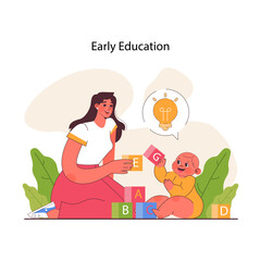 Child early development. Cognitive, physical and emotional skills development.