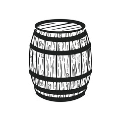 Wine Barrel Vector, Wine Barrel Icon, Wine Cooler, Wood Wine Barrel, Hand Drawn Wine Barrel, Vector Illustration Background