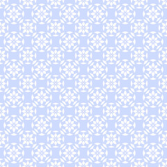 Seamless pattern with white snowflake on blue background. Winter season wallpaper. Snow motif. For digital paper, page fills, web design, surface textures, textile print. Vector art illustration