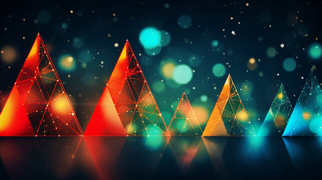 abstract triangles in Christmas colors