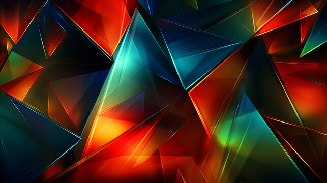 abstract triangles in Christmas colors