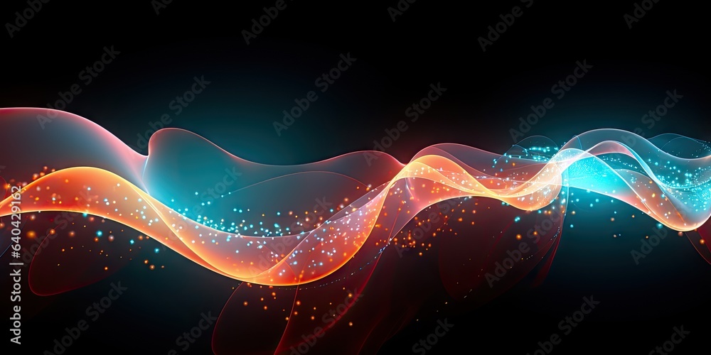 Poster light wave abstract shape generative ai