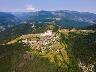 Aerial view of ancient sanctuary Belintash, Bulgaria