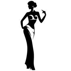 Silhouette of a beautiful girl