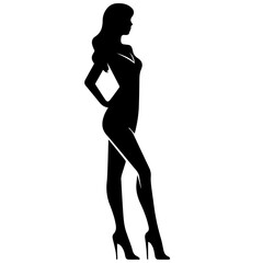 Silhouette of a beautiful girl