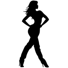 Silhouette of a beautiful girl