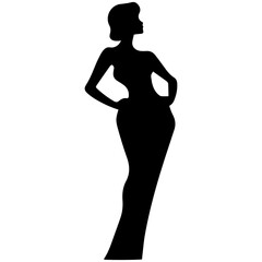 Silhouettes of beautiful girl