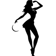 Silhouettes of beautiful girl