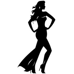 Silhouette of a beautiful girl