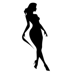 Silhouette of a beautiful girl