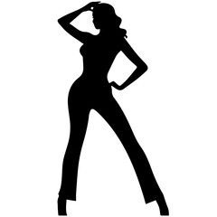 Naklejka premium Silhouettes of beautiful girl