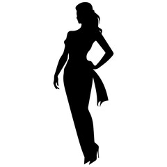 Silhouette of a beautiful girl