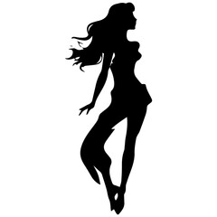 Silhouette of a beautiful girl