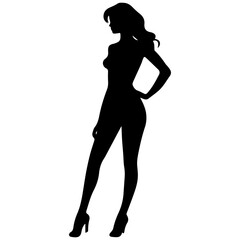 Silhouette of a beautiful girl