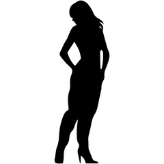Silhouette of a beautiful girl