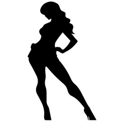 Silhouette of beautiful girl