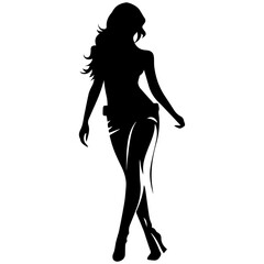 Silhouette of beautiful girl