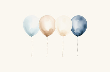 Pastel watercolor balloon vector design