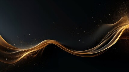Photo of a mesmerizing abstract artwork with swirling gold and white patterns on a dark background
