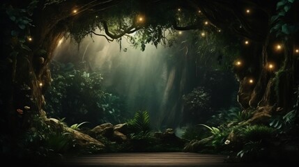 copy space background Enchanted Forest concept
