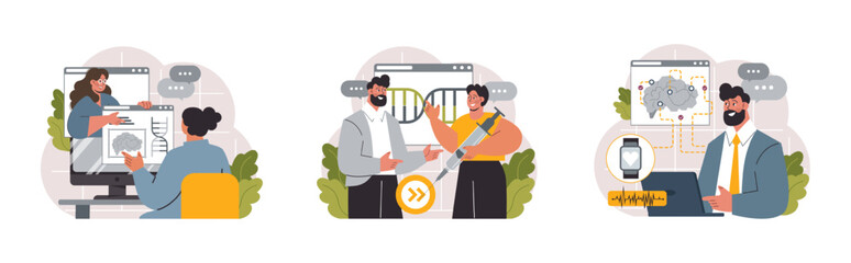 Healthtech set. Innovative diagnosis and treatment methodics. Telemedicine