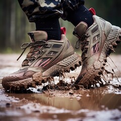 Muddy sneakers