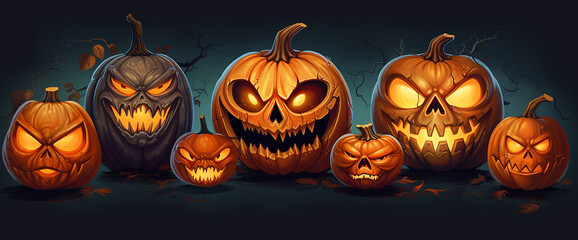 Dark and Spooky Jack-O-.Lanterns for Halloween