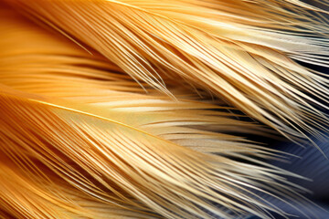 Whimsical Beauty: A Macro Close-Up Shot of Vibrant Feathers in Exquisite Detail