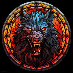 stain glass wolve