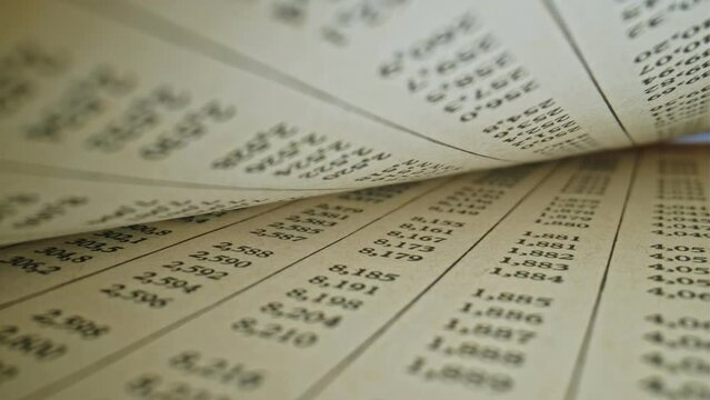 Mathematical Tables Book with Lists of Numbers Showing Results of Calculation of Complex Functions Probe Lens