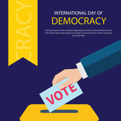 vector international democracy day poster template vector flat design