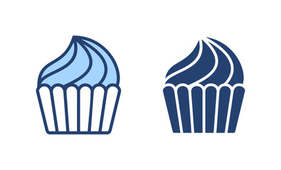 Cup cake icon vector. Cup cake sign and symbol