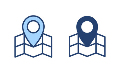 Maps and pin icon vector. location sign and symbol. geo locate, pointer icon.