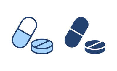 Pills icon vector. capsule icon. Drug sign and symbol