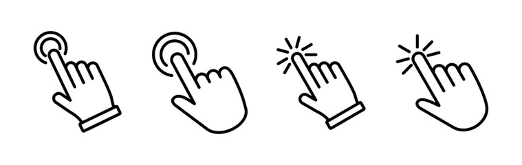 hand click icon vector. clicking finger icon. pointer icon