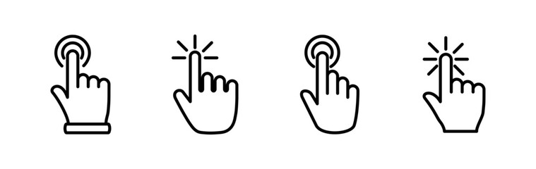 hand click icon vector. clicking finger icon. pointer icon