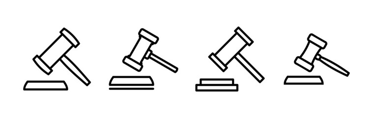 Gavel icon vector. judge gavel icon. auction hammer