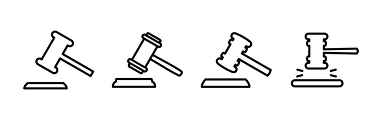 Gavel icon vector. judge gavel icon. auction hammer