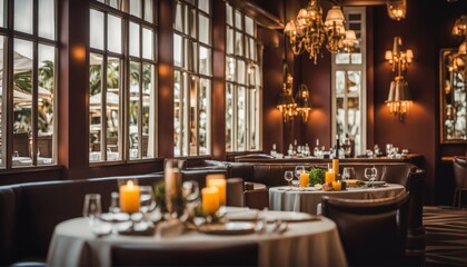 Luxury travel concept featuring fine dining in an exclusive fancy restaurant with exquisite cuisine and great service