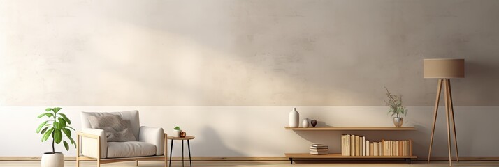 Modern interior design wall mockup with copy space