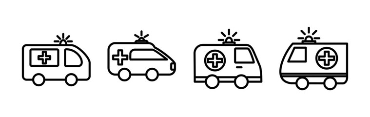 Ambulance icon vector. Ambulance car icon