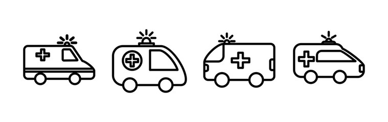Ambulance icon vector. Ambulance car icon